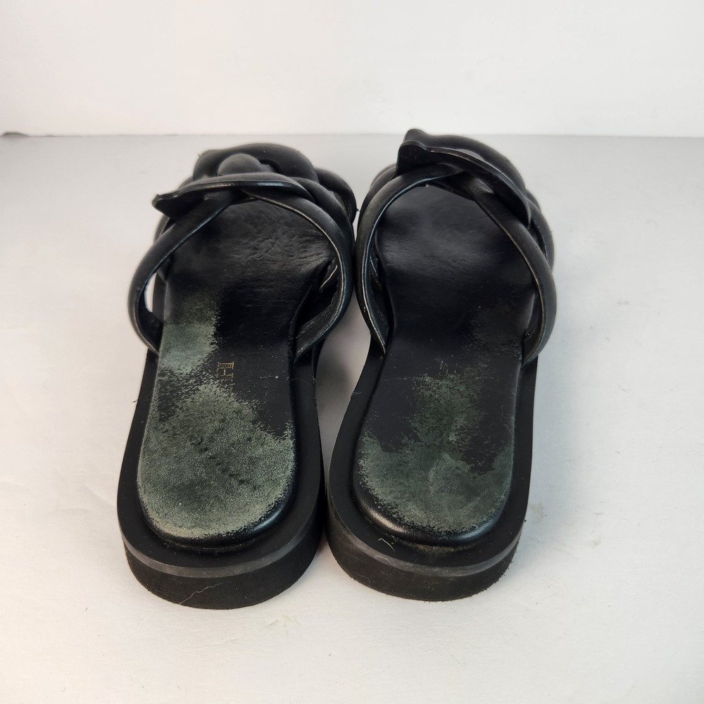Coach Georgie Women's C Signature‎ Black Leather Slip-On Sandals Size 6B - Picture 3 of 6